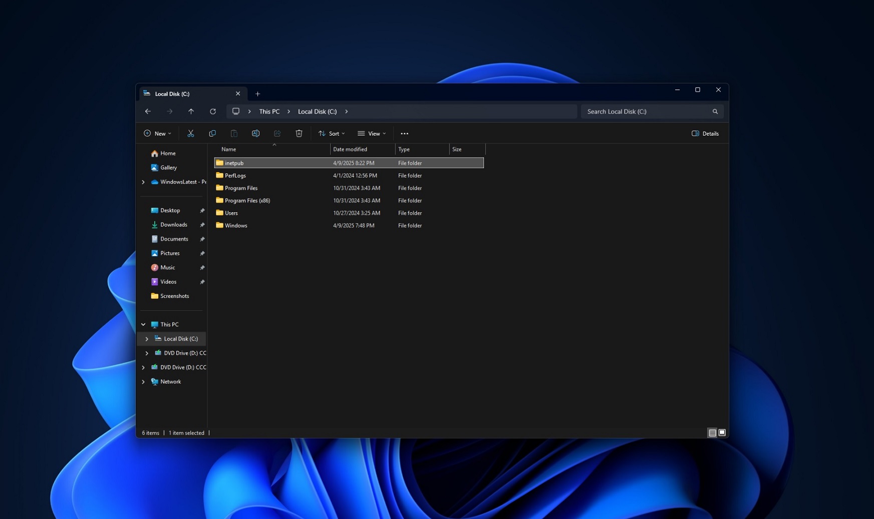 Windows 11 KB5055523 creates "inetpub" folder out of nowhere