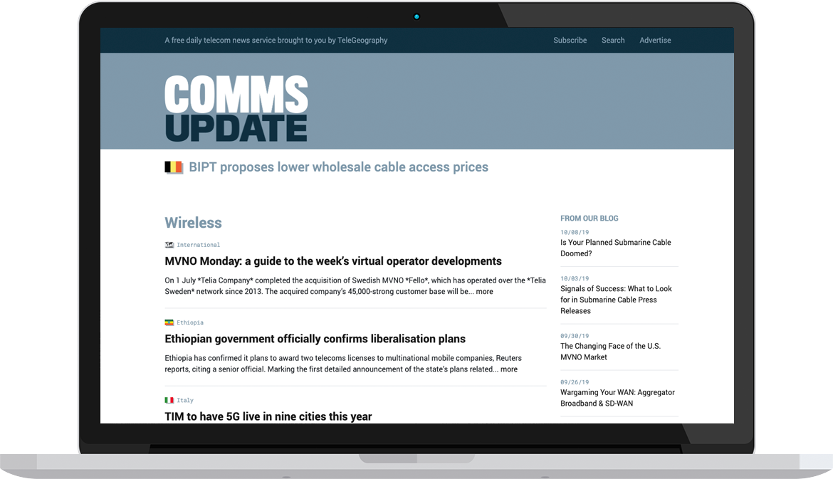 TeleGeography | CommsUpdate
