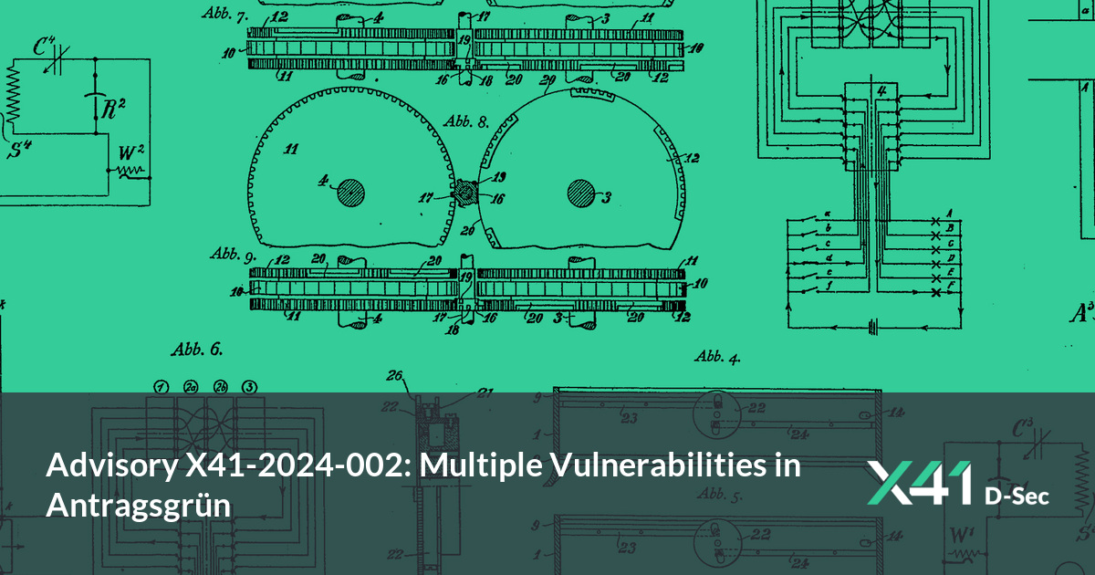 Advisory X41-2024-002: Multiple Vulnerabilities in Antragsgrün | X41 D-Sec - Penetration Tests and Source Code Audits