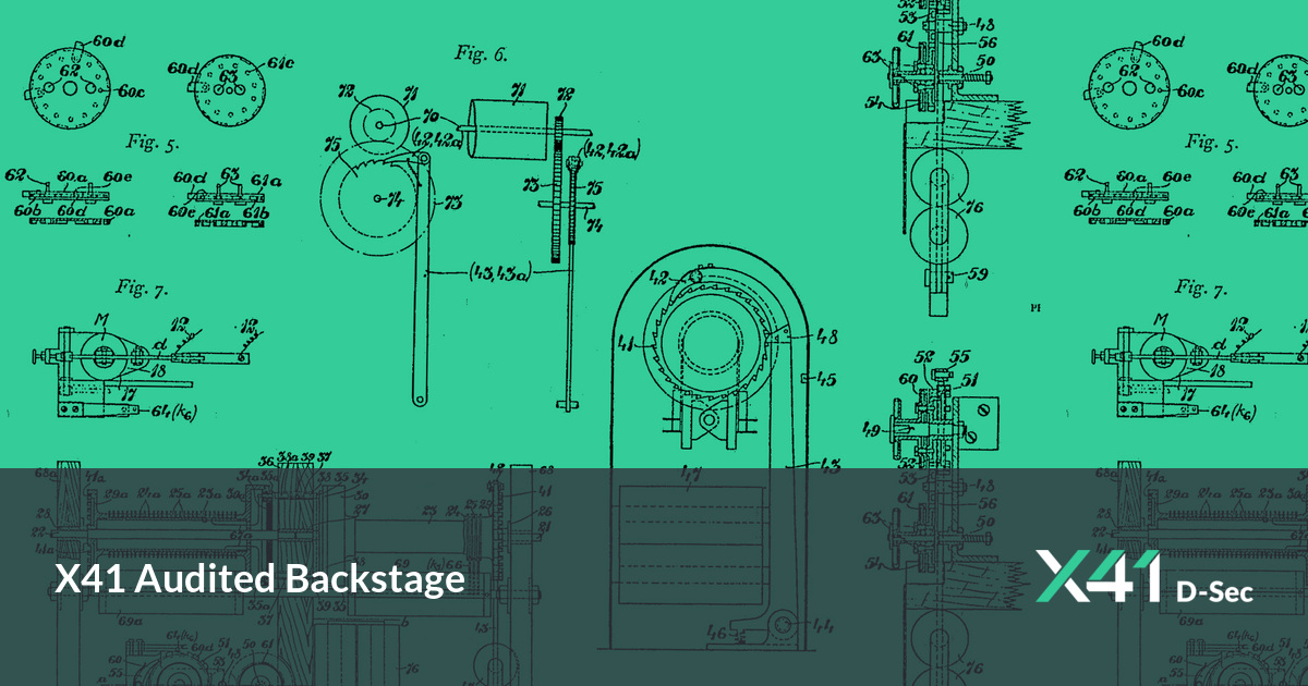X41 Audited Backstage | X41 D-Sec - Penetration Tests and Source Code Audits