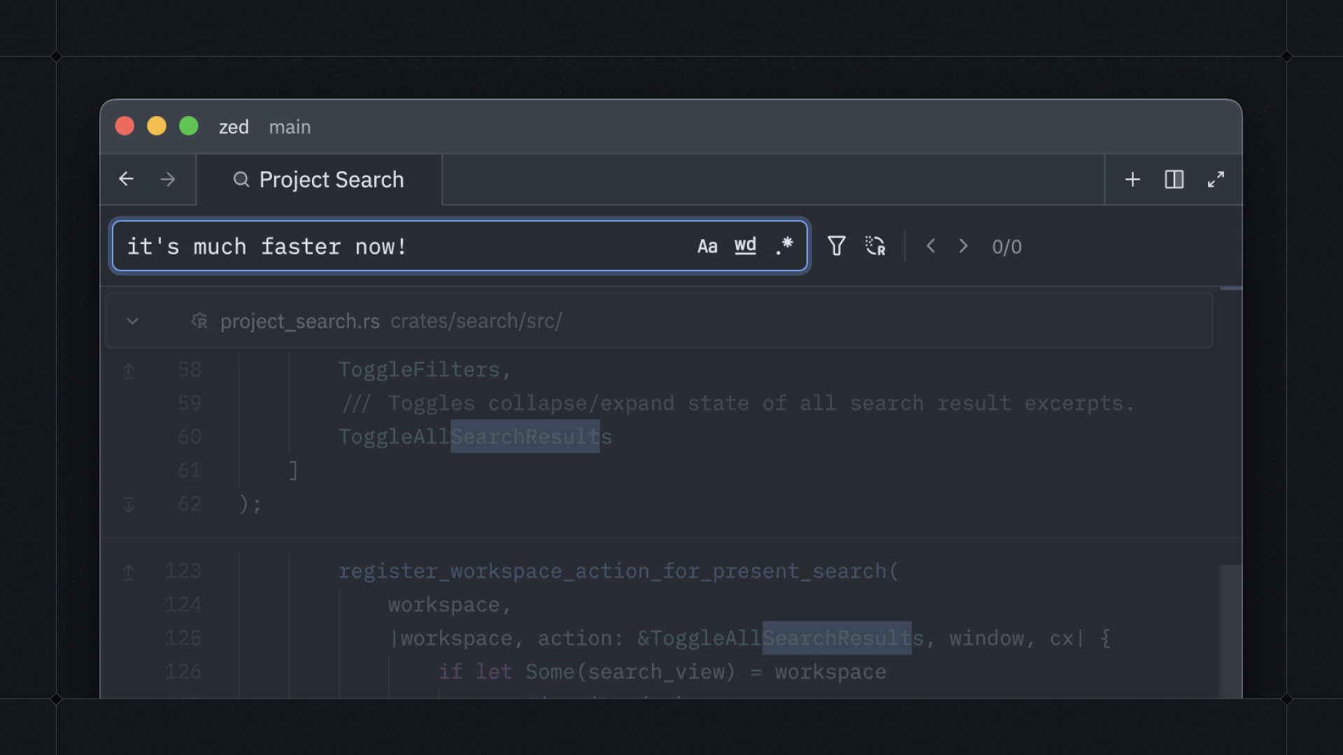 Nerd-sniped: Project Search — Zed's Blog